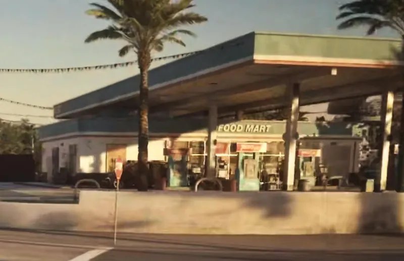 A sunlit Xero gas station and food mart in Capri